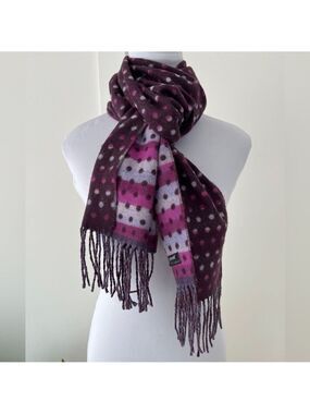 CASHMINK Winter Scarf Oblong Polka Dot Reversible Colourful Fringe Cozy Soft
